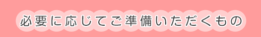 必要に応じてご準備いただくもの